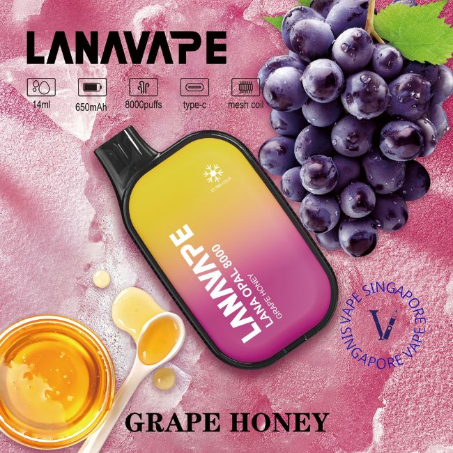 lana-opal-8000-puff-grape-honey-disposable-sg-vape-shop-singapore